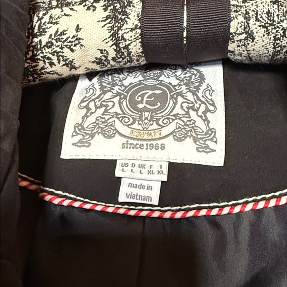 Espait Black Trench Coat with Hood and Belt size L - Picture 2 of 6